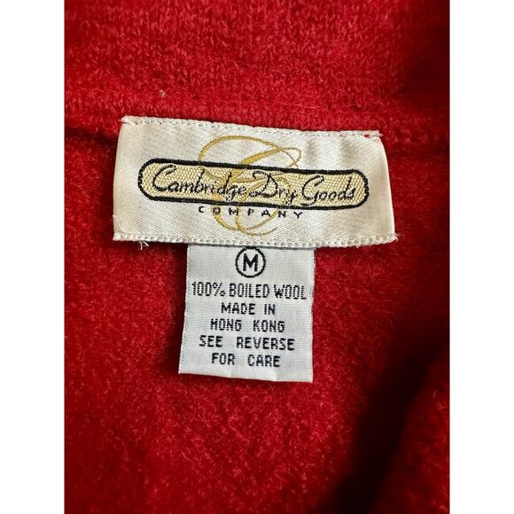 Vintage Red Wool Beat Cambridge Dry Goods Stitched Knit Cottage Medium - Picture 8 of 8